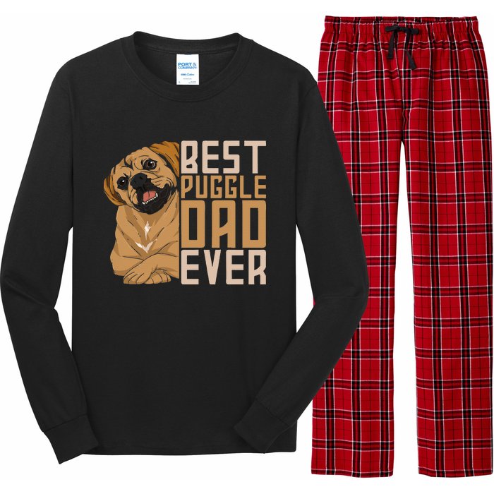 Best Puggle Dad Ever Cute Animal Dog Owner Puggle Long Sleeve Pajama Set