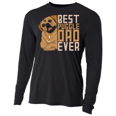 Best Puggle Dad Ever Cute Animal Dog Owner Puggle Cooling Performance Long Sleeve Crew