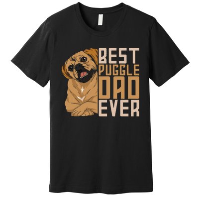 Best Puggle Dad Ever Cute Animal Dog Owner Puggle Premium T-Shirt