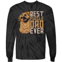 Best Puggle Dad Ever Cute Animal Dog Owner Puggle Tie-Dye Long Sleeve Shirt