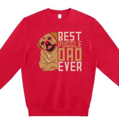 Best Puggle Dad Ever Cute Animal Dog Owner Puggle Premium Crewneck Sweatshirt