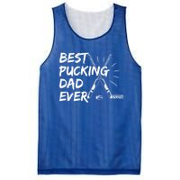 Best Pucking Dad Ever Pun For Your Ice Hockey Dad Meaningful Gift Mesh Reversible Basketball Jersey Tank