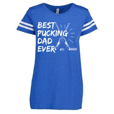 Best Pucking Dad Ever Pun For Your Ice Hockey Dad Meaningful Gift Enza Ladies Jersey Football T-Shirt