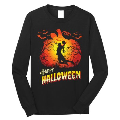 Basketball Player Dunk Silhouette Halloween Basketball Fan Long Sleeve Shirt