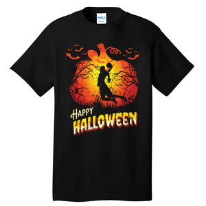 Basketball Player Dunk Silhouette Halloween Basketball Fan Tall T-Shirt