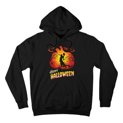 Basketball Player Dunk Silhouette Halloween Basketball Fan Tall Hoodie