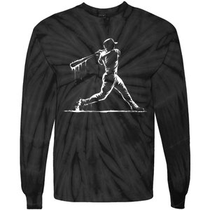 Baseball Player Drip Tie-Dye Long Sleeve Shirt