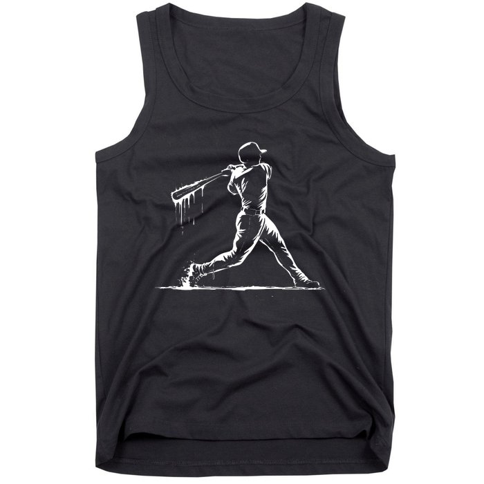 Baseball Player Drip Tank Top