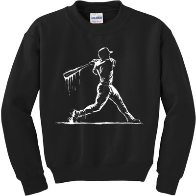 Baseball Player Drip Kids Sweatshirt