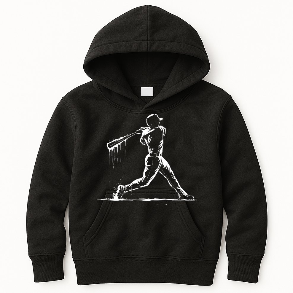 Baseball Player Drip Kids Hoodie