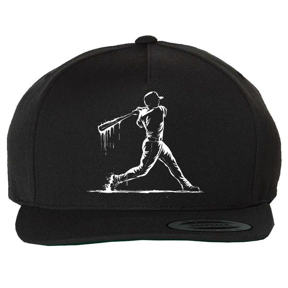 Baseball Player Drip Wool Snapback Cap