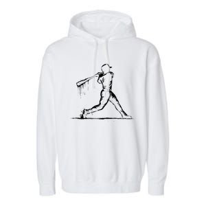 Baseball Player Drip Garment-Dyed Fleece Hoodie