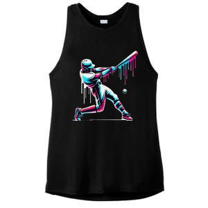 Baseball Player Drip Gift Ladies PosiCharge Tri-Blend Wicking Tank