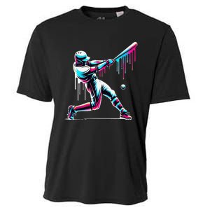 Baseball Player Drip Gift Cooling Performance Crew T-Shirt