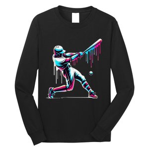 Baseball Player Drip Gift Long Sleeve Shirt