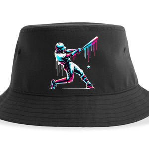 Baseball Player Drip Gift Sustainable Bucket Hat