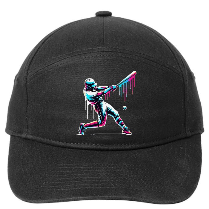 Baseball Player Drip Gift 7-Panel Snapback Hat