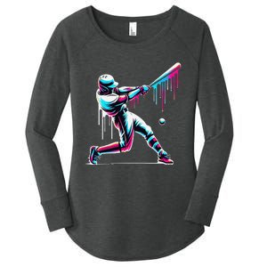 Baseball Player Drip Gift Women's Perfect Tri Tunic Long Sleeve Shirt