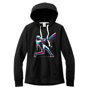 Baseball Player Drip Gift Women's Fleece Hoodie