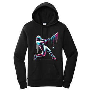 Baseball Player Drip Gift Women's Pullover Hoodie