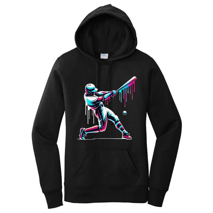 Baseball Player Drip Gift Women's Pullover Hoodie