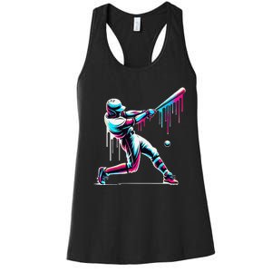 Baseball Player Drip Gift Women's Racerback Tank