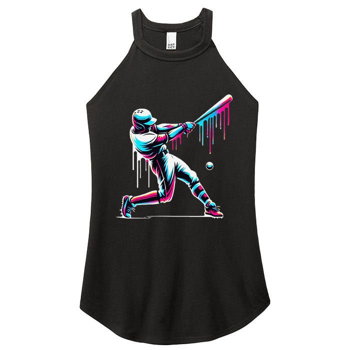 Baseball Player Drip Gift Women's Perfect Tri Rocker Tank