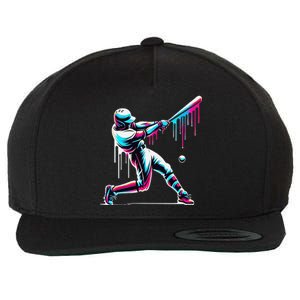 Baseball Player Drip Gift Wool Snapback Cap