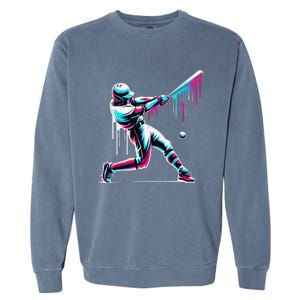 Baseball Player Drip Gift Garment-Dyed Sweatshirt