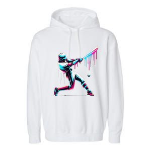 Baseball Player Drip Gift Garment-Dyed Fleece Hoodie