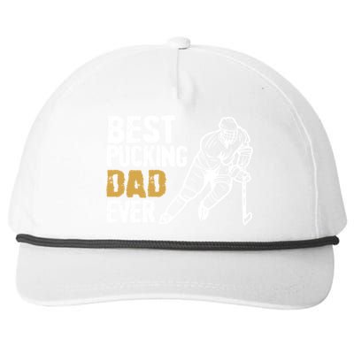 Best Pucking Dad Ever Retro Ice Hockey Coach On Father's Day Gift Snapback Five-Panel Rope Hat