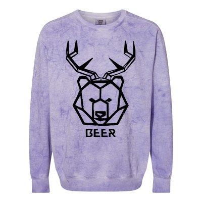 Bear plus Deer Equals Beer Hunting Animal Beer Drinking Colorblast Crewneck Sweatshirt