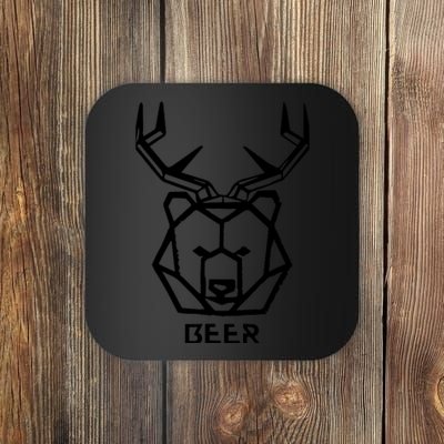 Bear plus Deer Equals Beer Hunting Animal Beer Drinking Coaster