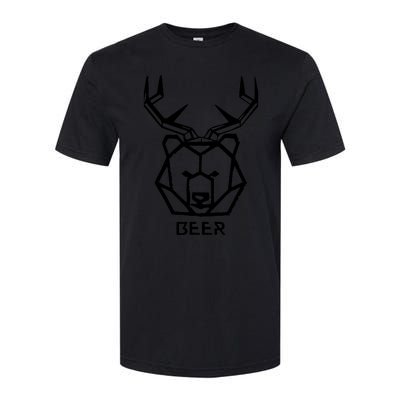 Bear plus Deer Equals Beer Hunting Animal Beer Drinking Softstyle CVC T-Shirt