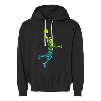 Basketball Players Dunking Garment-Dyed Fleece Hoodie