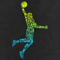 Basketball Players Dunking 7 Panel Mesh Trucker Snapback Hat