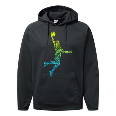 Basketball Players Dunking Performance Fleece Hoodie