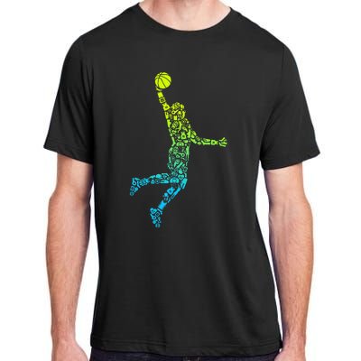 Basketball Players Dunking Adult ChromaSoft Performance T-Shirt