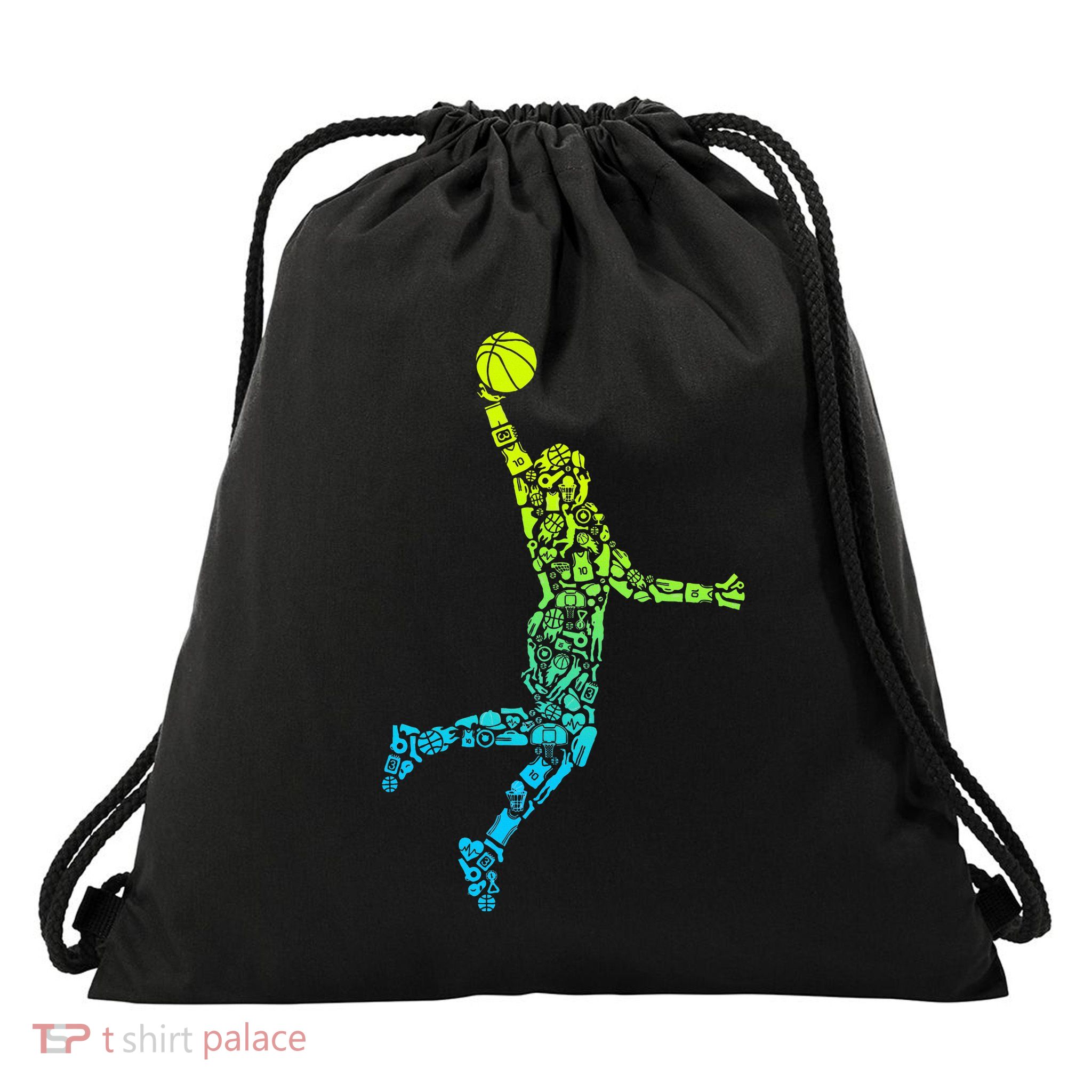 Basketball Players Dunking Drawstring Bag
