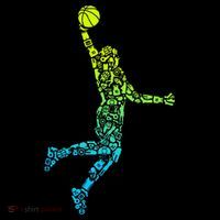Basketball Players Dunking Drawstring Bag