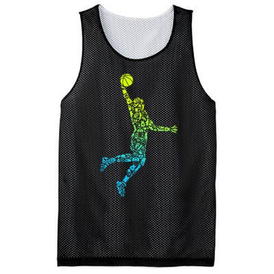 Basketball Players Dunking Mesh Reversible Basketball Jersey Tank