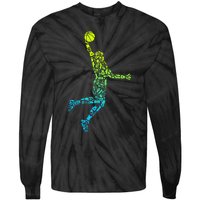 Basketball Players Dunking Tie-Dye Long Sleeve Shirt