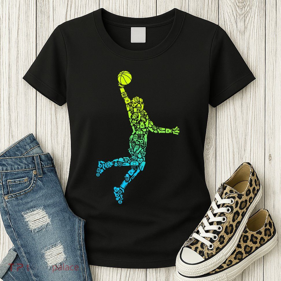 Basketball Players Dunking Womens T-Shirt