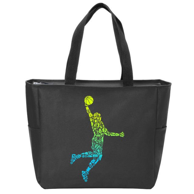 Basketball Players Dunking Zip Tote Bag