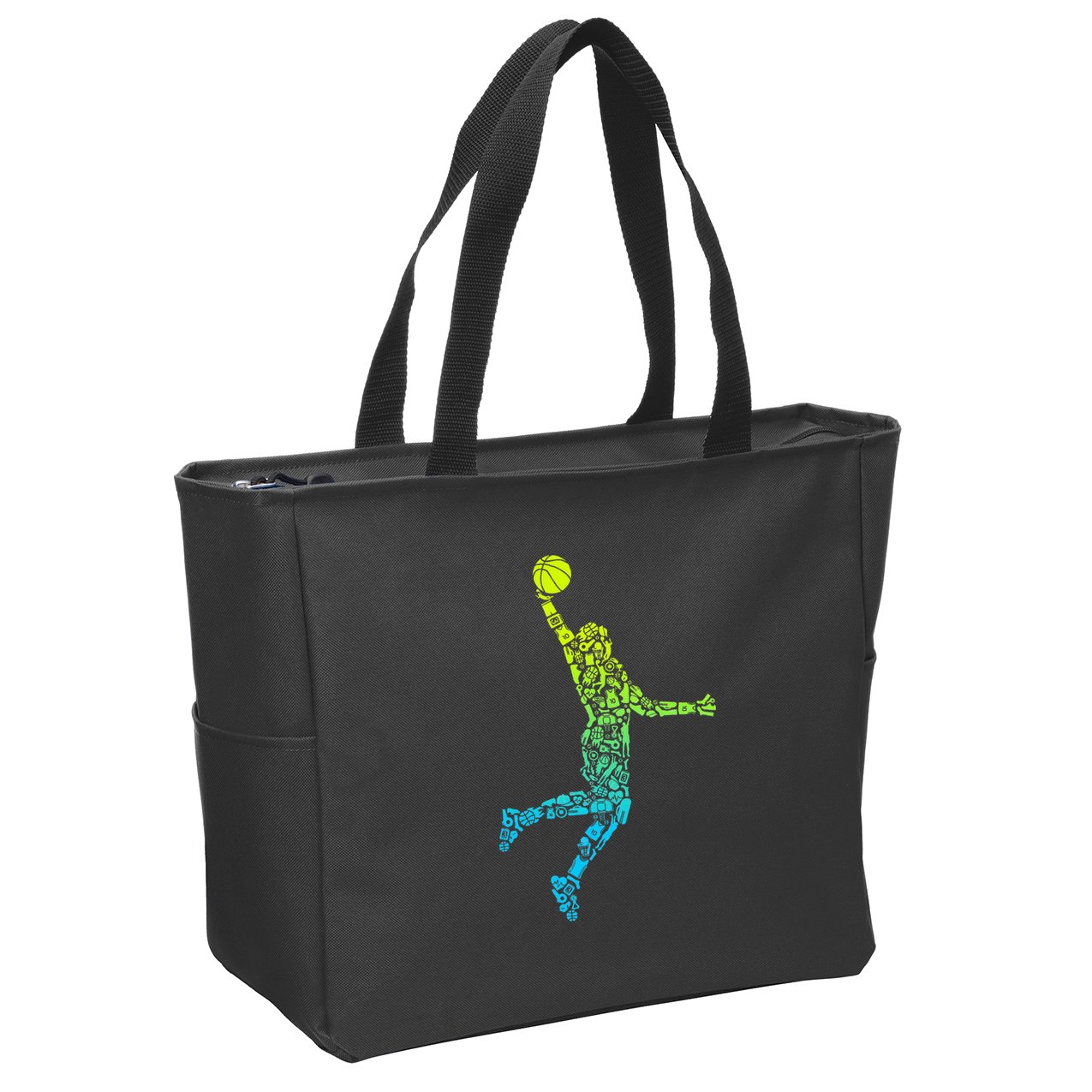Basketball Players Dunking Zip Tote Bag