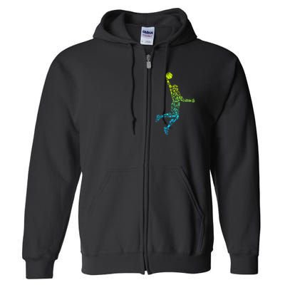 Basketball Players Dunking Full Zip Hoodie