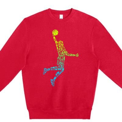 Basketball Players Dunking Premium Crewneck Sweatshirt