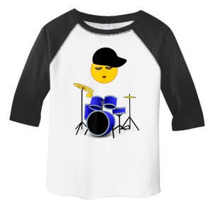 Boy Playing Drums Drummer Funny Emoticon Toddler Fine Jersey T-Shirt