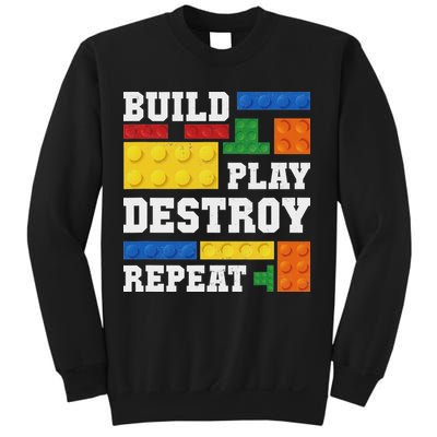Build Play Destroy Repeat Brick Master Builder Boy Sweatshirt