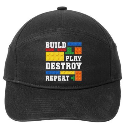 Build Play Destroy Repeat Brick Master Builder Boy 7-Panel Snapback Hat